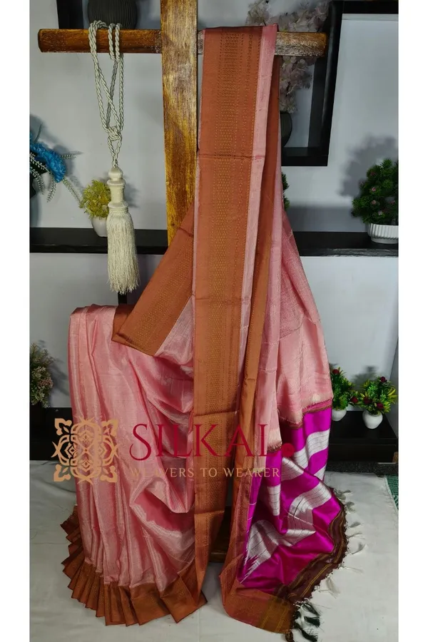 Ilkal_Handloom_Viscose_Cotton_Silk_Chikki_Paras_Border_Saree_SKL04236