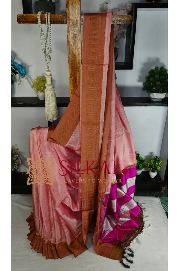 Ilkal_Handloom_Viscose_Cotton_Silk_Chikki_Paras_Border_Saree_SKL04236