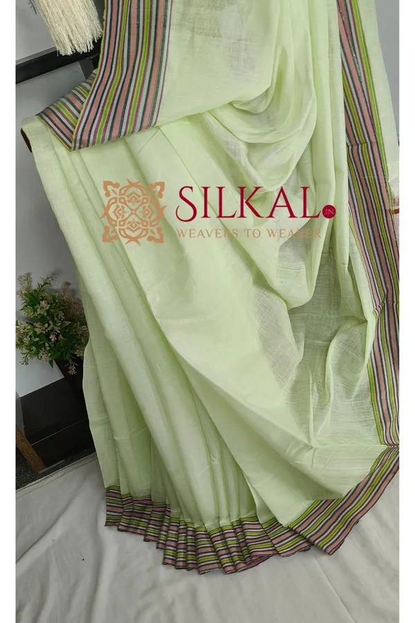 Ilkal_Handloom_Viscose_Cotton_Silk_Chikki_Paras_Border_Saree_SKL04237