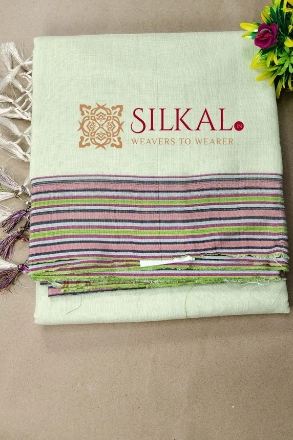 Ilkal_Handloom_Viscose_Cotton_Silk_Chikki_Paras_Border_Saree_SKL04237
