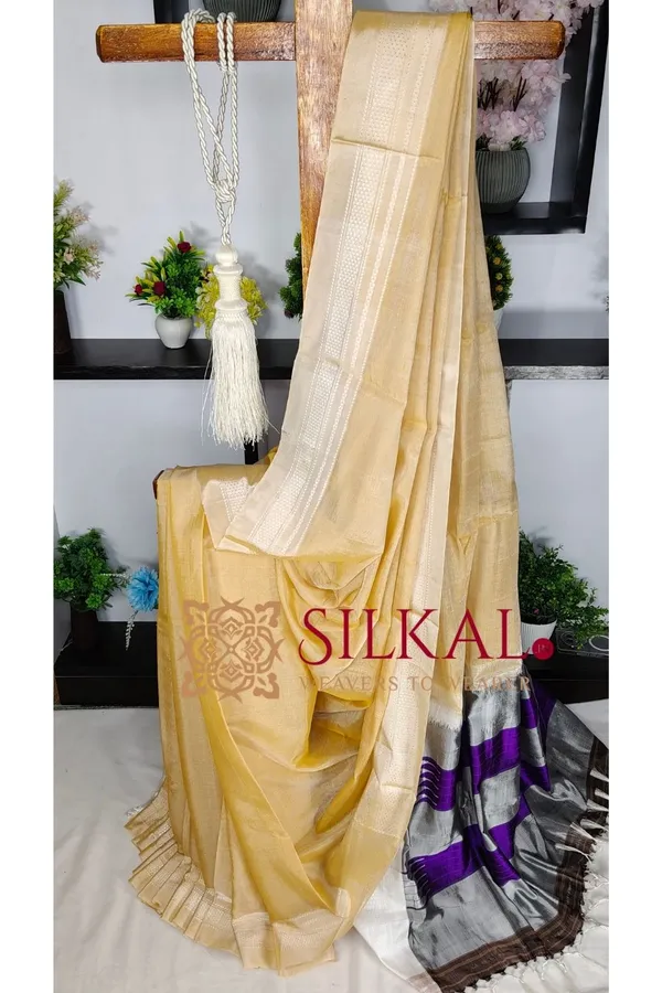 Ilkal_Handloom_Viscose_Cotton_Silk_Chikki_Paras_Border_Saree_SKL04238