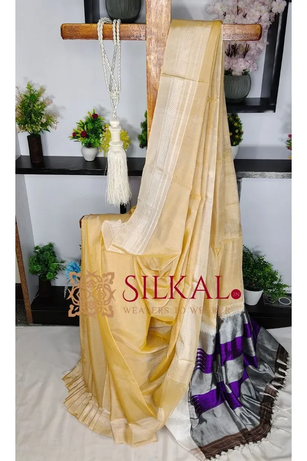 Ilkal_Handloom_Viscose_Cotton_Silk_Chikki_Paras_Border_Saree_SKL04238