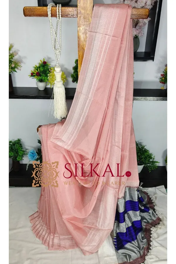 Ilkal_Handloom_Viscose_Cotton_Silk_Chikki_Paras_Border_Saree_SKL04239