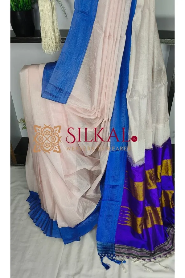 Ilkal_Handloom_Viscose_Cotton_Silk_Chikki_Paras_Border_Saree_SKL04240