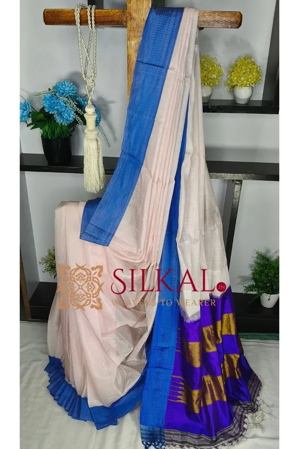 Ilkal_Handloom_Viscose_Cotton_Silk_Chikki_Paras_Border_Saree_SKL04240
