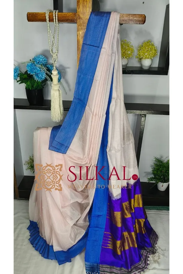 Ilkal_Handloom_Viscose_Cotton_Silk_Chikki_Paras_Border_Saree_SKL04240