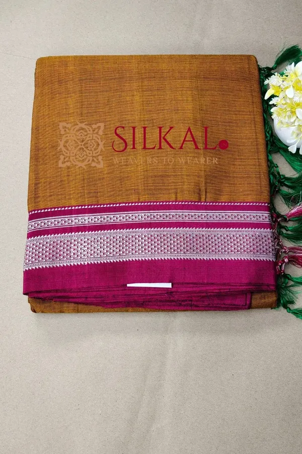 Ilkal_Handloom_Viscose_Cotton_Silk_Chikki_Paras_Border_Saree_SKL04241