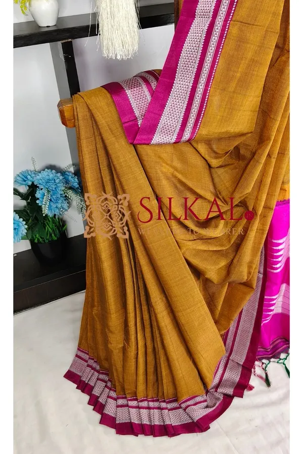 Ilkal_Handloom_Viscose_Cotton_Silk_Chikki_Paras_Border_Saree_SKL04241