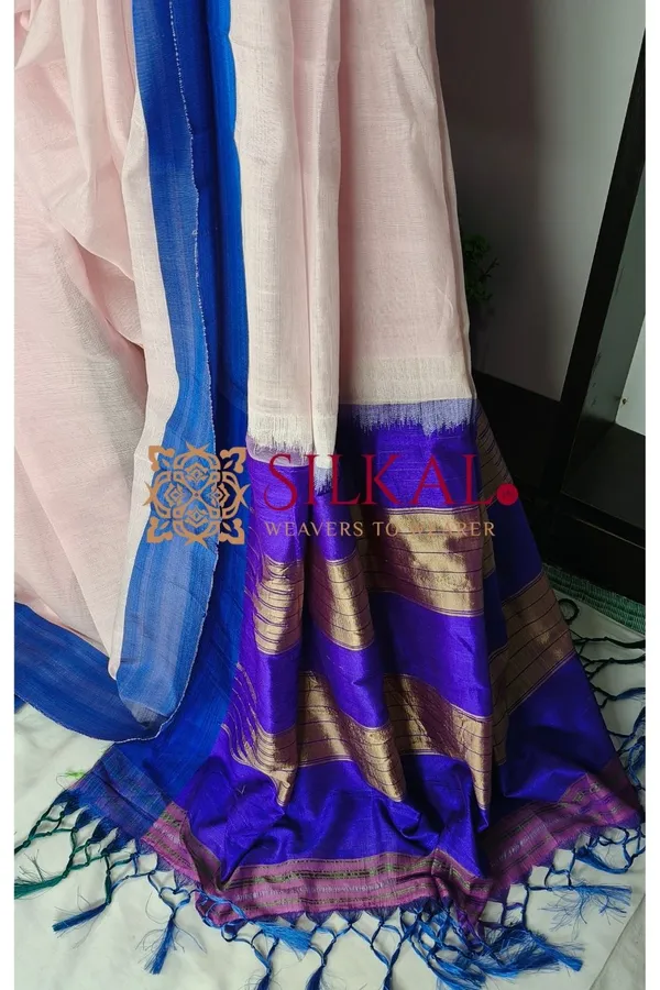 Ilkal_Handloom_Viscose_Cotton_Silk_Chikki_Paras_Border_Saree_SKL04242