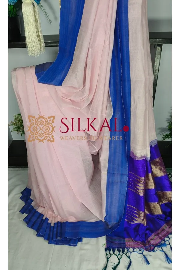 Ilkal_Handloom_Viscose_Cotton_Silk_Chikki_Paras_Border_Saree_SKL04242