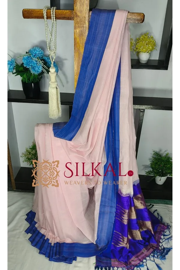 Ilkal_Handloom_Viscose_Cotton_Silk_Chikki_Paras_Border_Saree_SKL04242