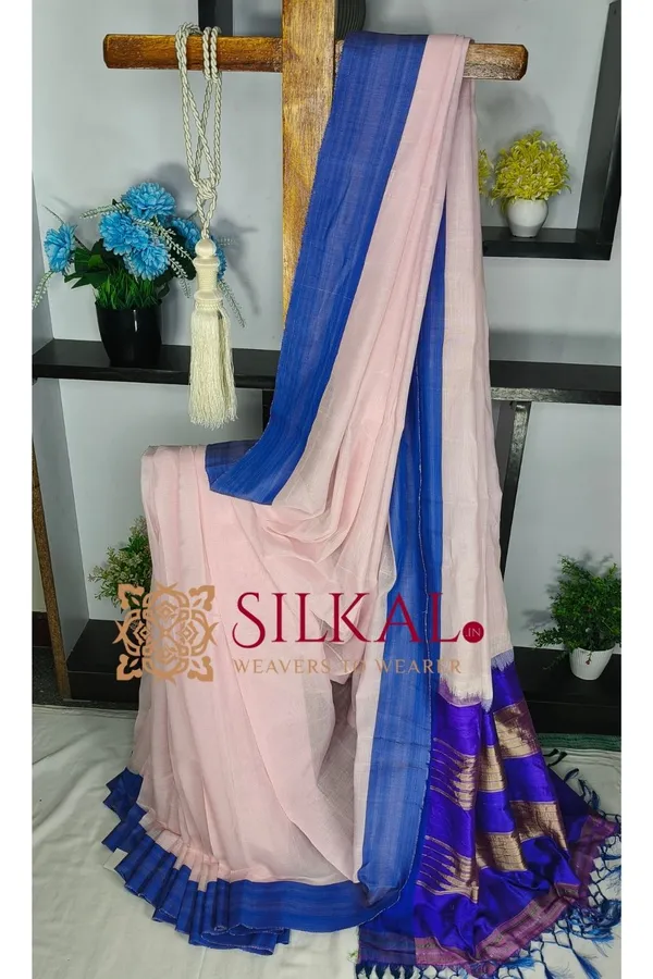 Ilkal_Handloom_Viscose_Cotton_Silk_Chikki_Paras_Border_Saree_SKL04242