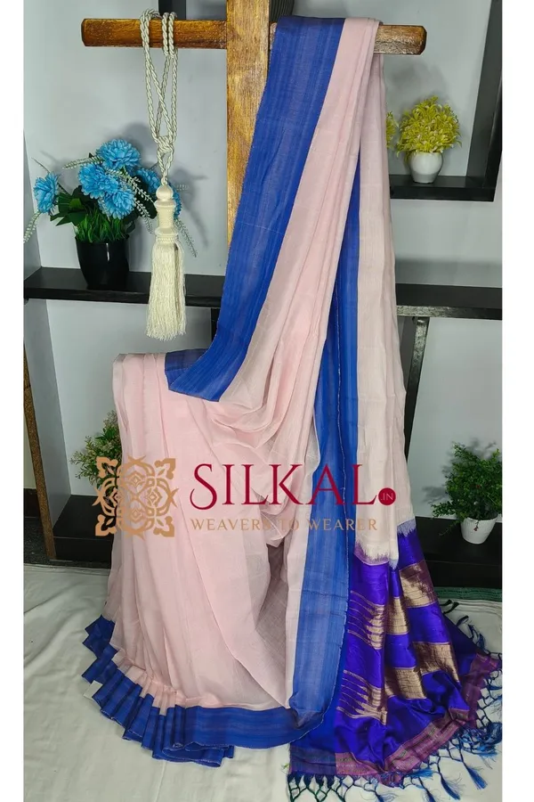 Ilkal_Handloom_Viscose_Cotton_Silk_Chikki_Paras_Border_Saree_SKL04242