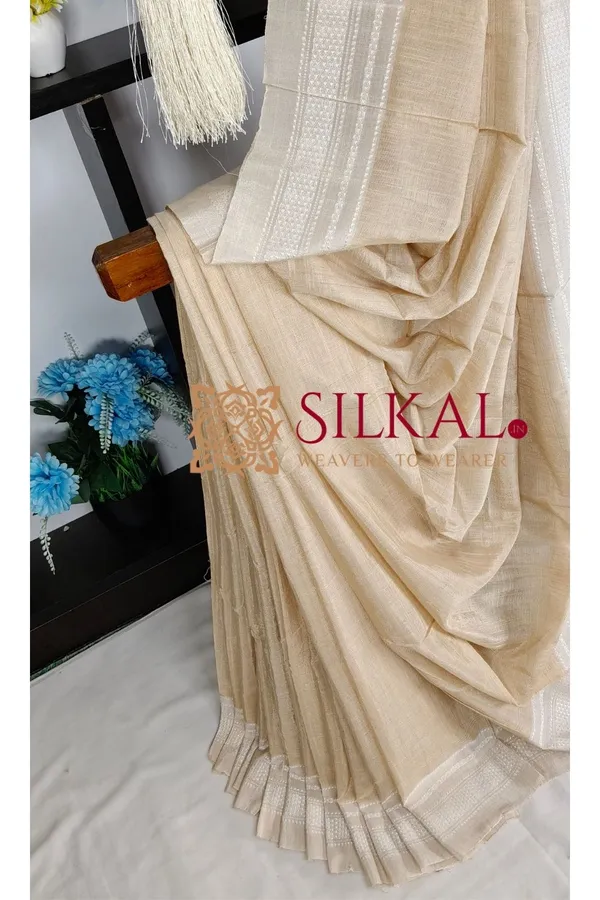 Ilkal_Handloom_Viscose_Cotton_Silk_Chikki_Paras_Border_Saree_SKL04243
