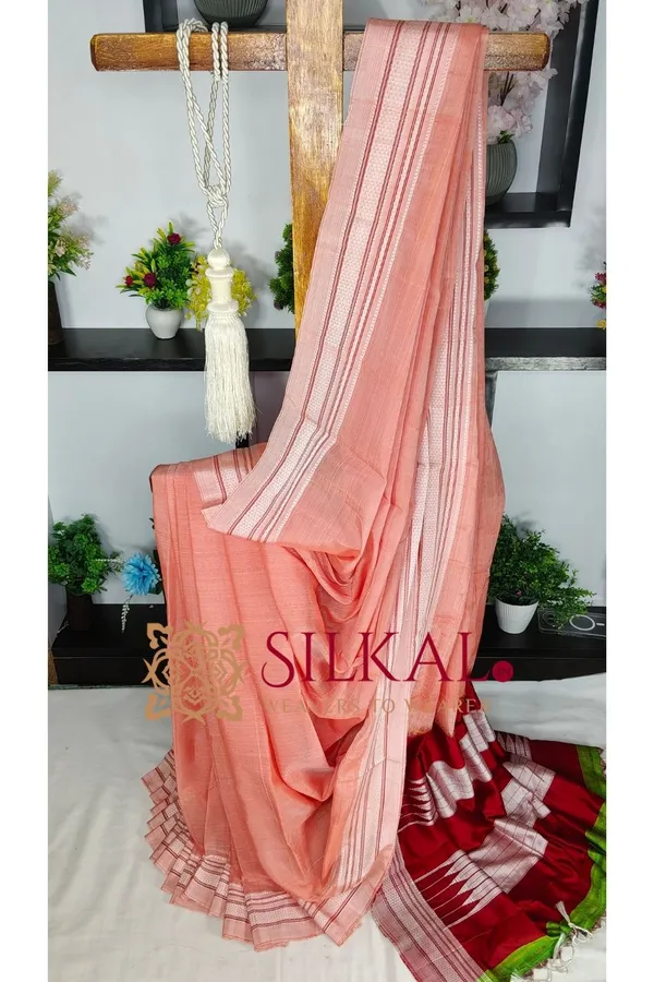 Ilkal_Handloom_Viscose_Cotton_Silk_Chikki_Paras_Border_Saree_SKL04244