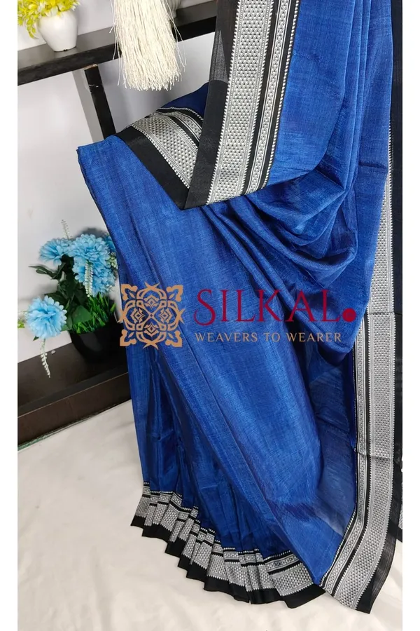 Ilkal_Handloom_Viscose_Cotton_Silk_Chikki_Paras_Border_Saree_SKL04245