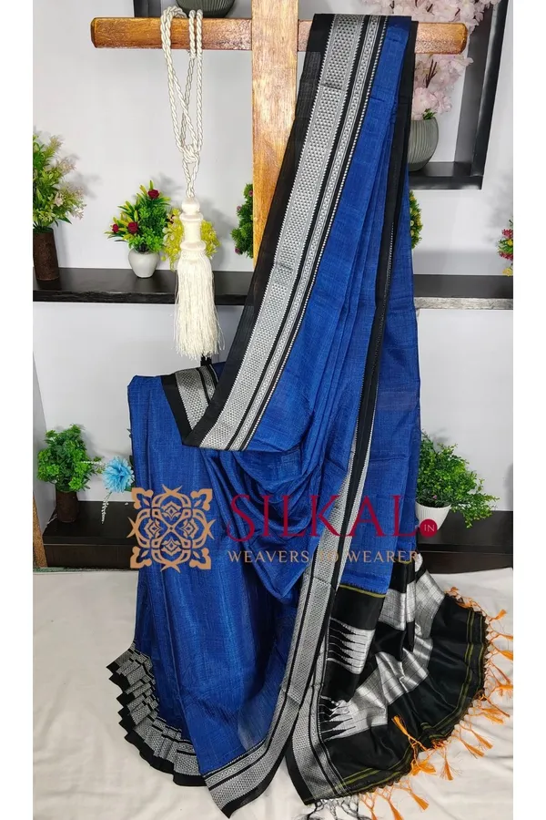 Ilkal_Handloom_Viscose_Cotton_Silk_Chikki_Paras_Border_Saree_SKL04245