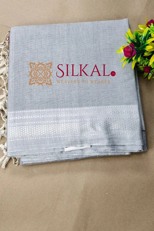 Ilkal_Handloom_Viscose_Cotton_Silk_Chikki_Paras_Border_Saree_SKL04246