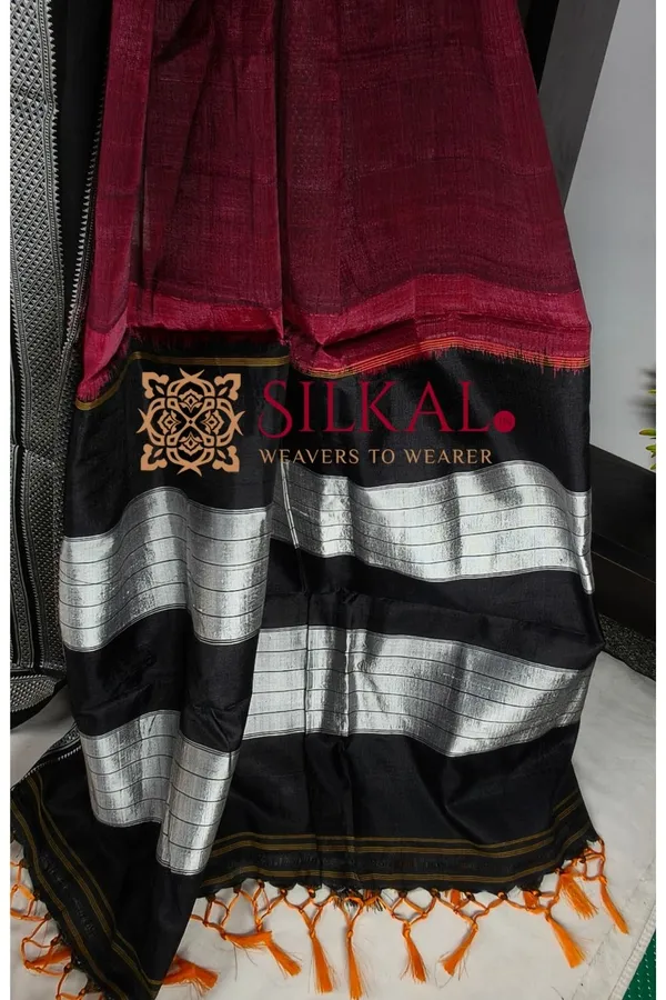 Ilkal_Handloom_Viscose_Cotton_Silk_Chikki_Paras_Border_Saree_SKL04247