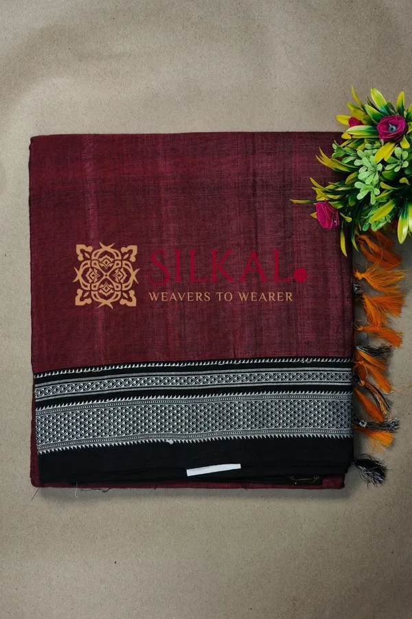Ilkal_Handloom_Viscose_Cotton_Silk_Chikki_Paras_Border_Saree_SKL04247