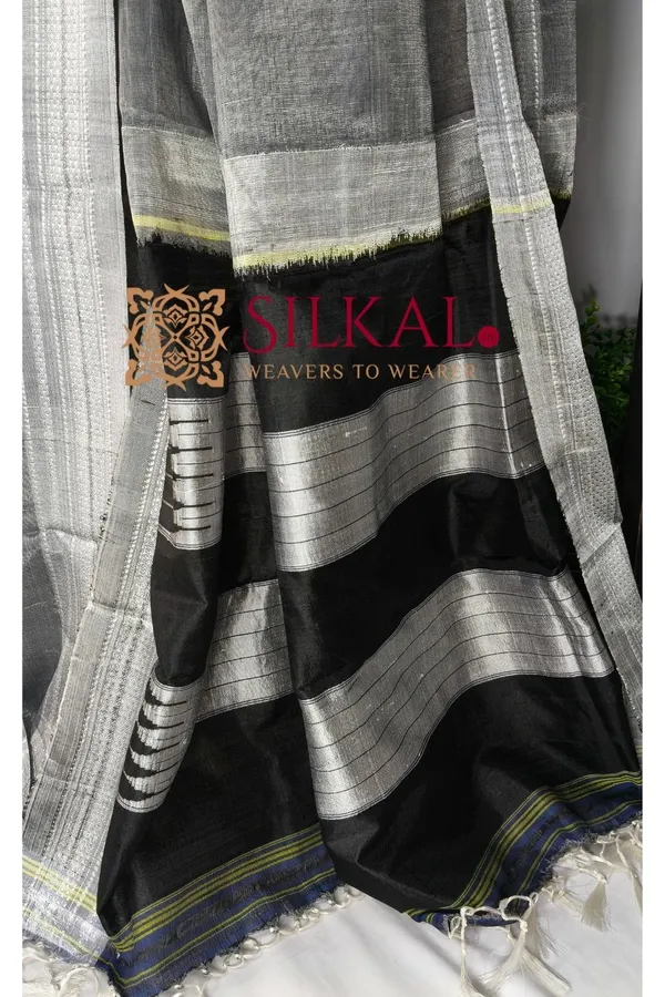 Ilkal_Handloom_Viscose_Cotton_Silk_Chikki_Paras_Border_Saree_SKL04250