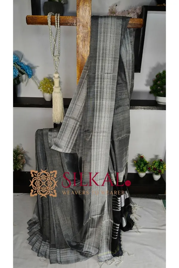 Ilkal_Handloom_Viscose_Cotton_Silk_Chikki_Paras_Border_Saree_SKL04250