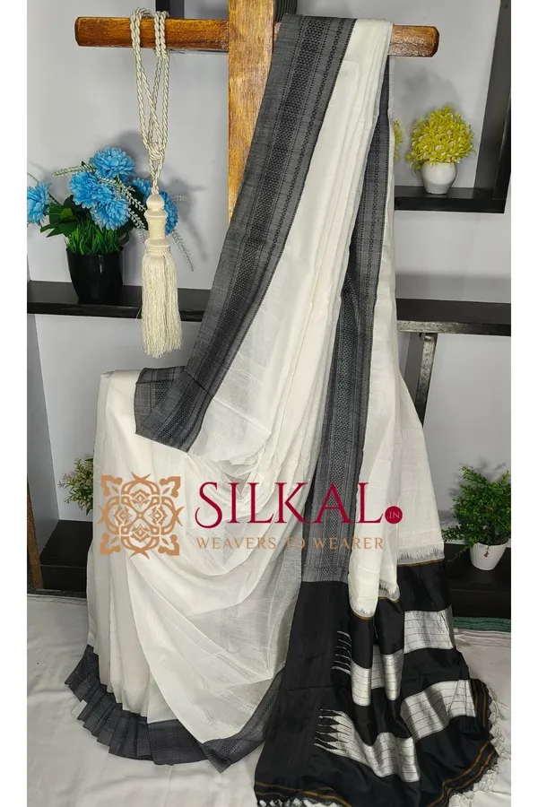 Ilkal_Handloom_Viscose_Cotton_Silk_Chikki_Paras_Border_Saree_SKL04251