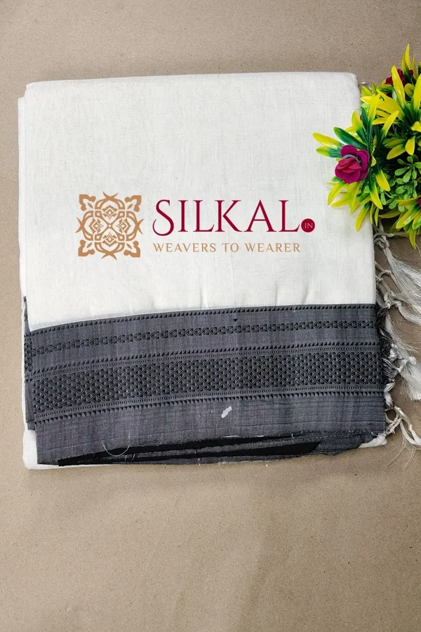 Ilkal_Handloom_Viscose_Cotton_Silk_Chikki_Paras_Border_Saree_SKL04251