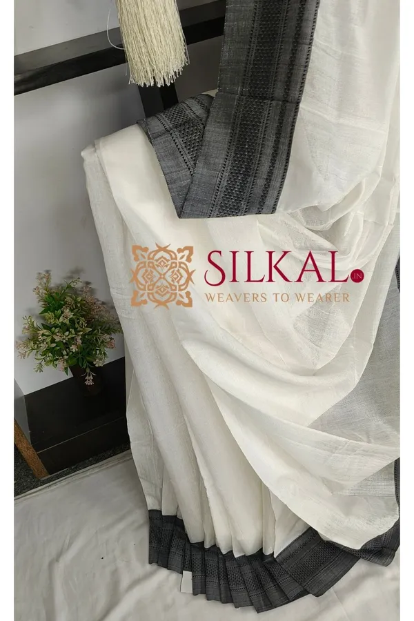 Ilkal_Handloom_Viscose_Cotton_Silk_Chikki_Paras_Border_Saree_SKL04251