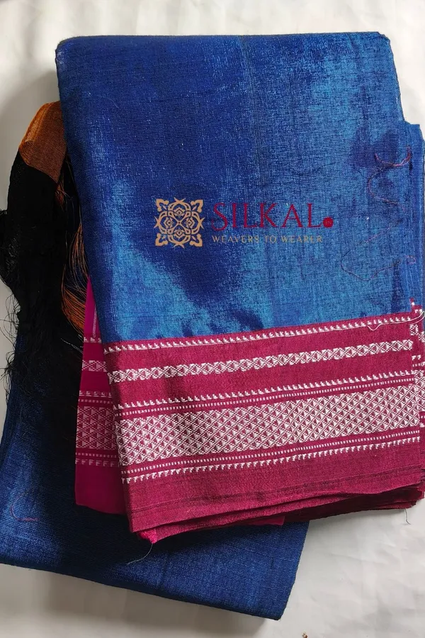 Ilkal_Handloom_Viscose_Cotton_Silk_Chikki_Paras_Border_Saree_SKL2027