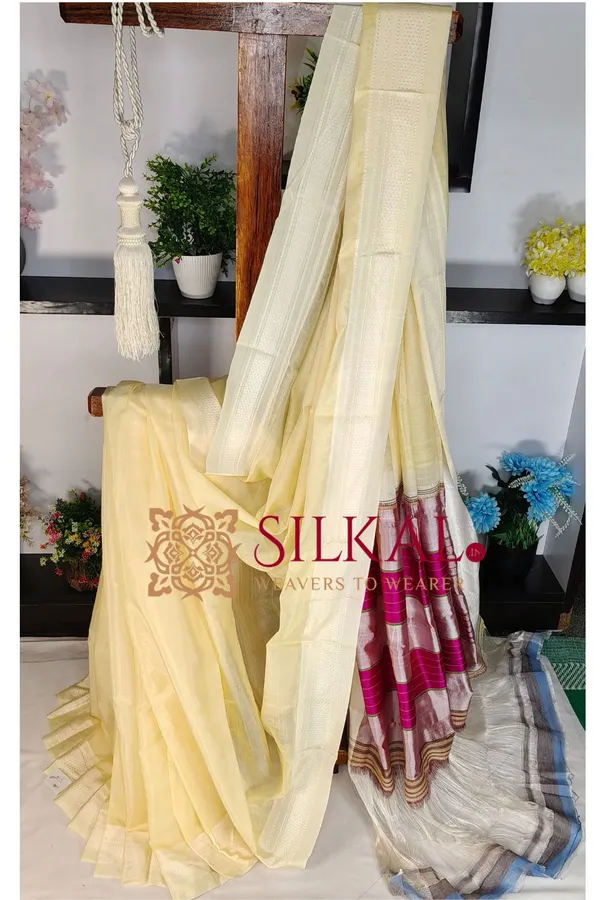 Ilkal_Handloom_Viscose_Cotton_Silk_Chikki_Paras_Border_Saree_SKL_03766
