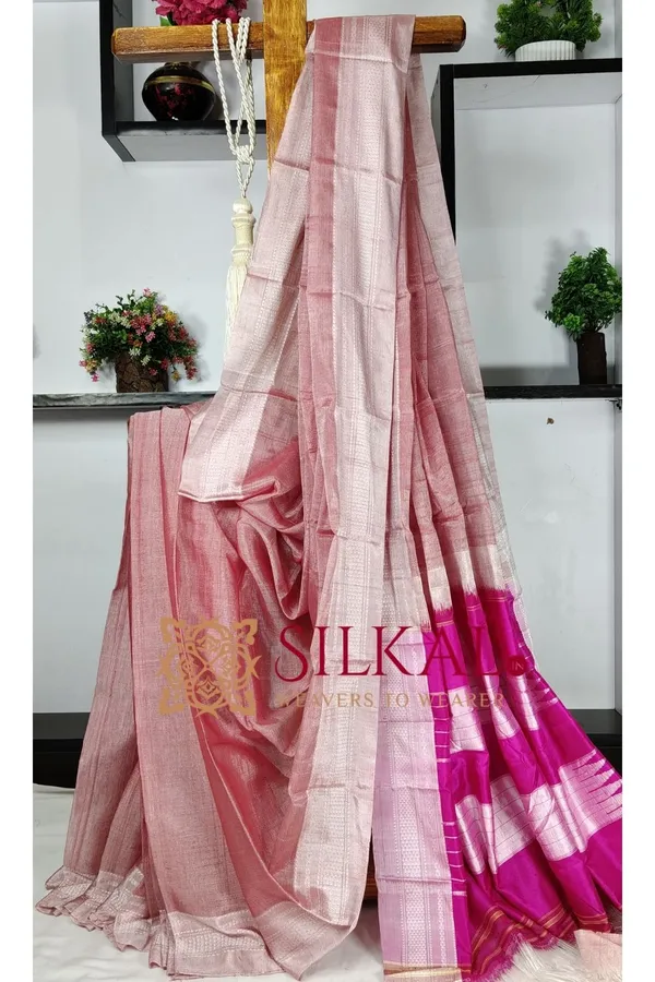 Ilkal_Handloom_Viscose_Cotton_Silk_Chikki_Paras_Border_Saree_Saree_Code-_SKL03517