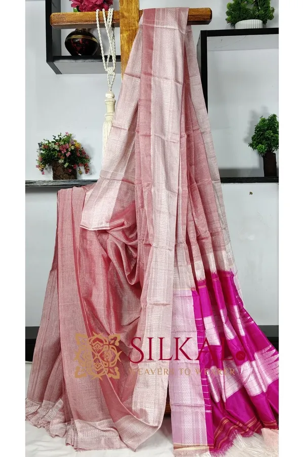Ilkal_Handloom_Viscose_Cotton_Silk_Chikki_Paras_Border_Saree_Saree_Code-_SKL03517