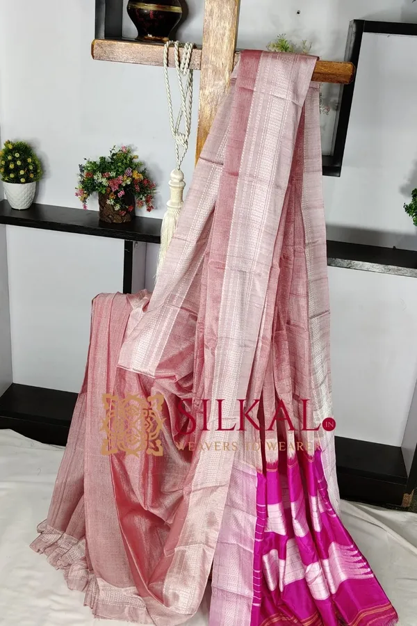 Ilkal_Handloom_Viscose_Cotton_Silk_Chikki_Paras_Border_Saree_Saree_Code-_SKL03517