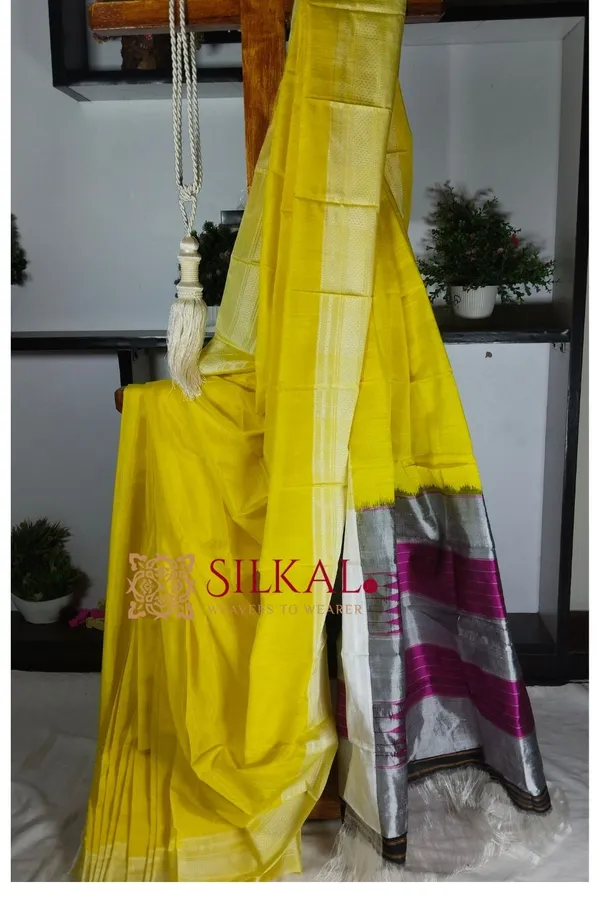 Ilkal_Handloom_Viscose_Cotton_Silk_Chikki_Paras_Border_Saree_Saree_Code-_SKL1171