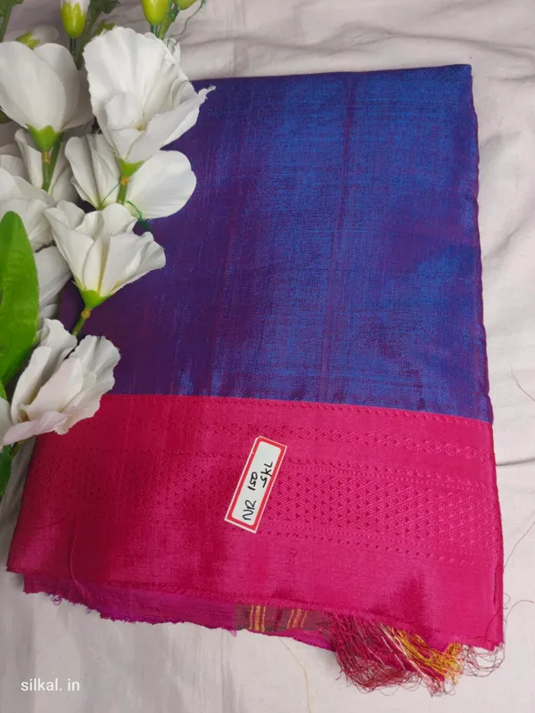 Ilkal_Handloom_Viscose_Cotton_Silk_Chikki_Paras_Border_Saree_Code-_SKL1290