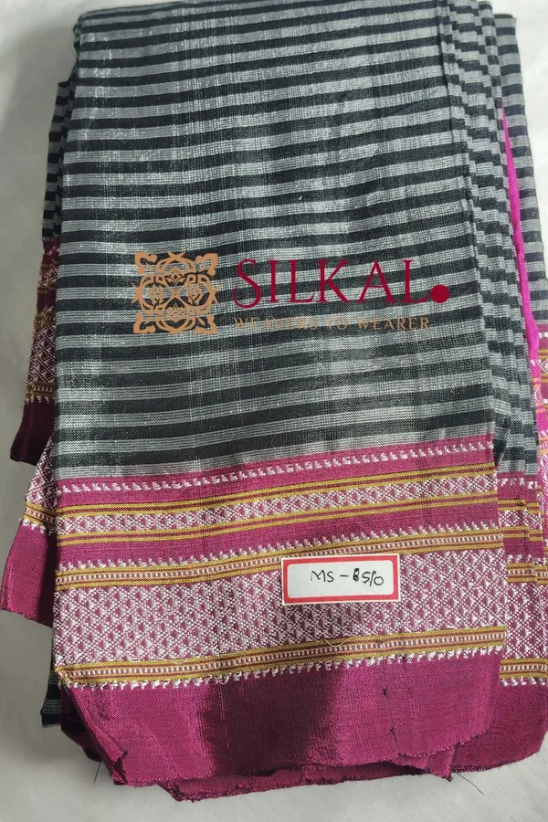 Ilkal_Handloom_Viscose_Cotton_Silk_Chikki_Paras_Border_Saree__SKL1948