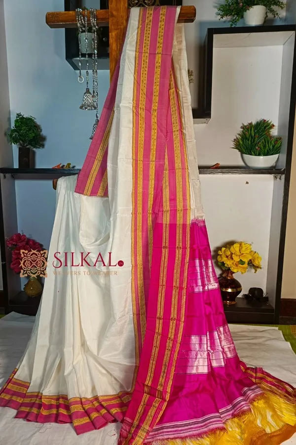 Ilkal_Handloom_Viscose_Cotton_Silk_Gayatri_Border_Saree_Saree_Code-_SKL1189