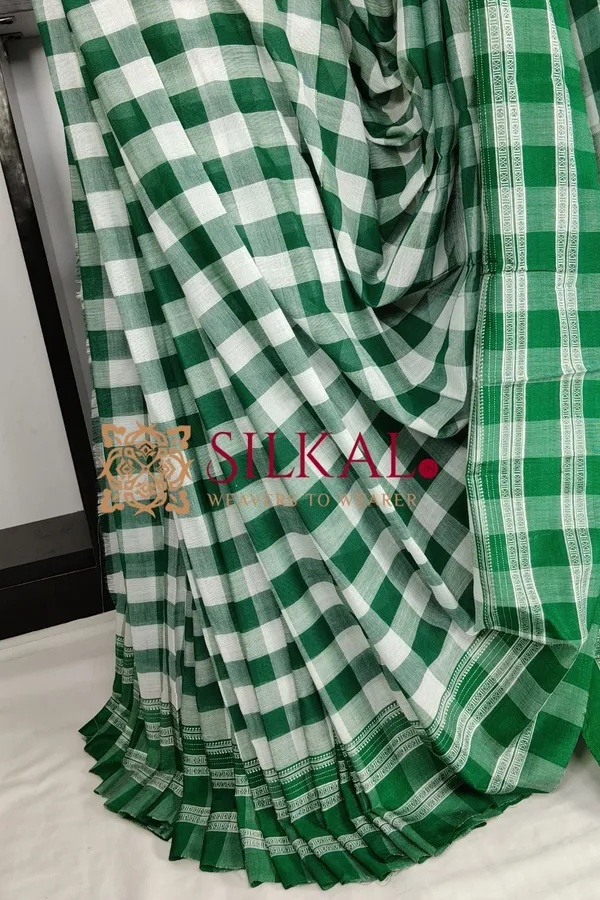 Ilkal_Handloom_Viscose_Cotton_Silk_Gayatri_Border_Saree_Code-_SKL03765