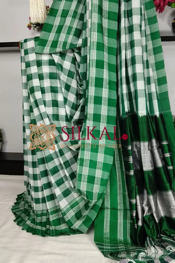 Ilkal_Handloom_Viscose_Cotton_Silk_Gayatri_Border_Saree_Code-_SKL03765