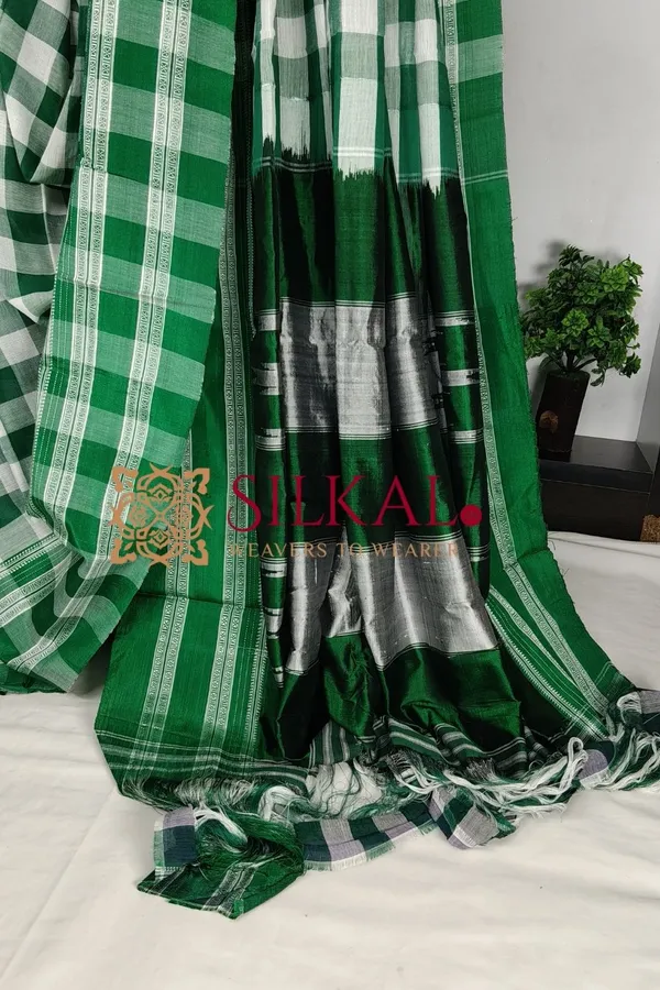 Ilkal_Handloom_Viscose_Cotton_Silk_Gayatri_Border_Saree_Code-_SKL03765