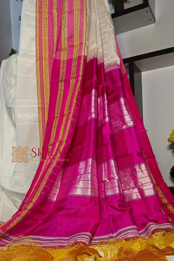 Ilkal_Handloom_Viscose_Cotton_Silk_Gayatri_Border_Saree_Saree_Code-_SKL1189