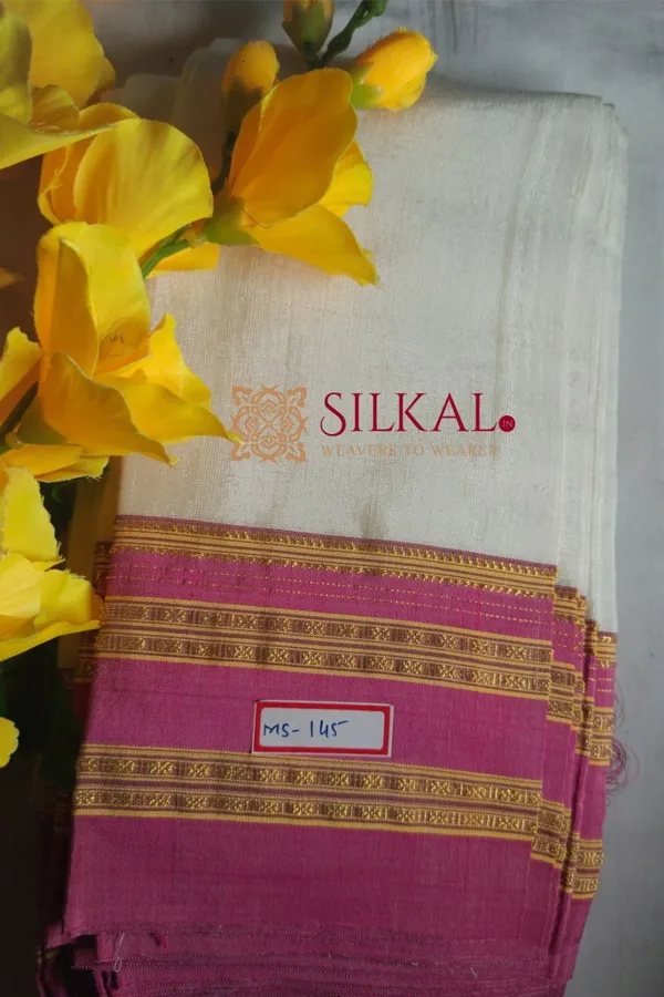Ilkal_Handloom_Viscose_Cotton_Silk_Gayatri_Border_Saree_Saree_Code-_SKL1189