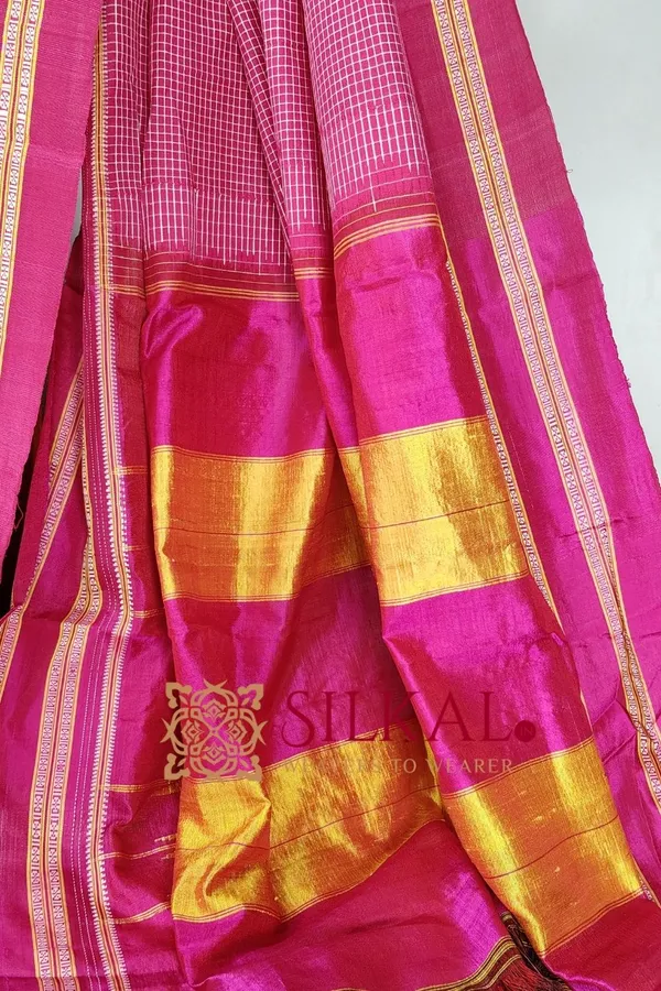 Ilkal_Handloom_Viscose_Cotton_Silk_Gayatri_Border_Saree_Saree_Code-_SKL03514