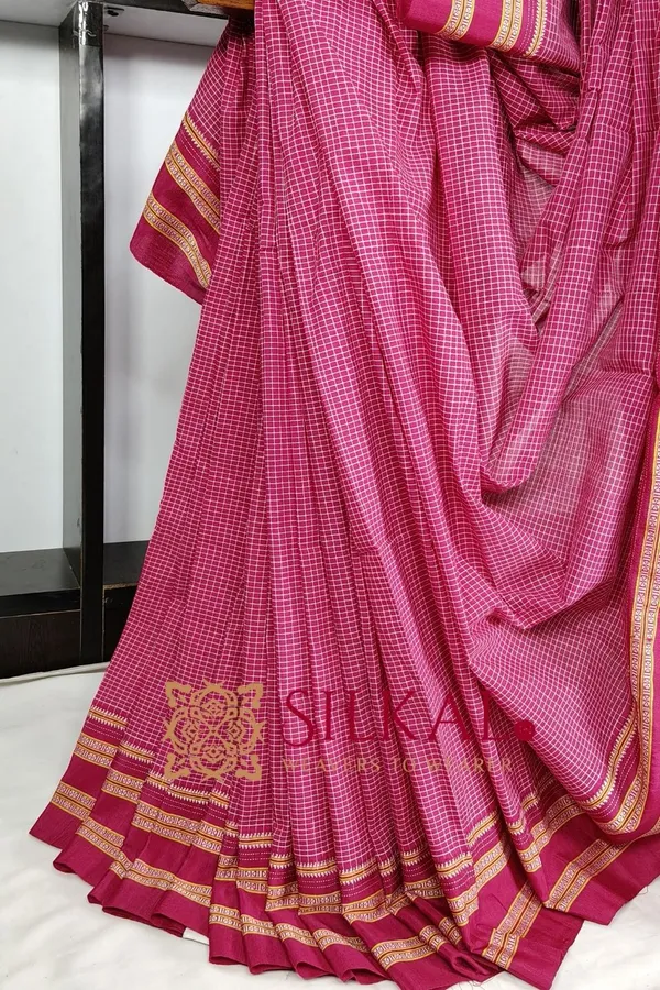 Ilkal_Handloom_Viscose_Cotton_Silk_Gayatri_Border_Saree_Saree_Code-_SKL03514