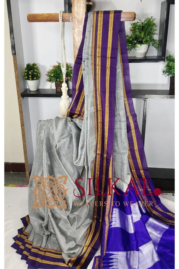 Ilkal_Handloom_Viscose_Cotton_Silk_Gayatri_Border_Saree_Saree_Code-_SKL3203