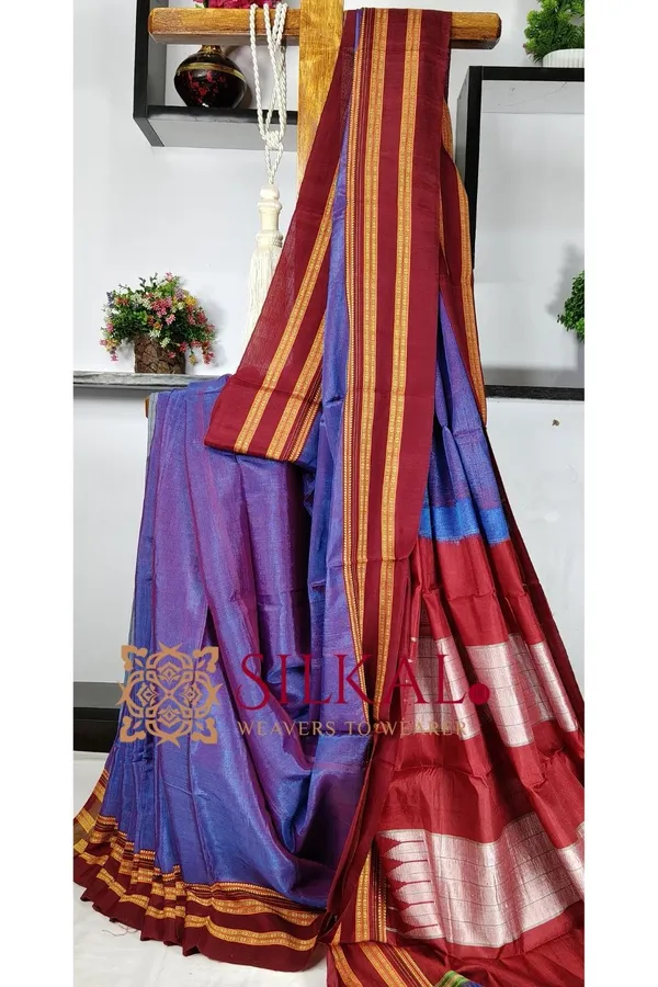 Ilkal_Handloom_Viscose_Cotton_Silk_Special_Gayatri_Border_Saree_Saree_Code-_SKL03499