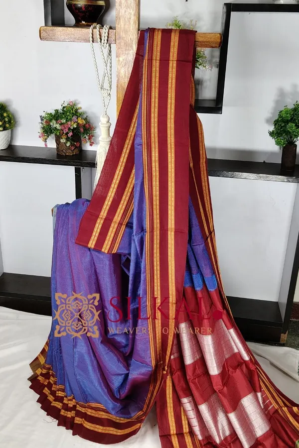 Ilkal_Handloom_Viscose_Cotton_Silk_Special_Gayatri_Border_Saree_Saree_Code-_SKL03499