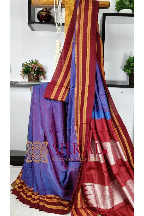 Ilkal_Handloom_Viscose_Cotton_Silk_Special_Gayatri_Border_Saree_Saree_Code-_SKL03499