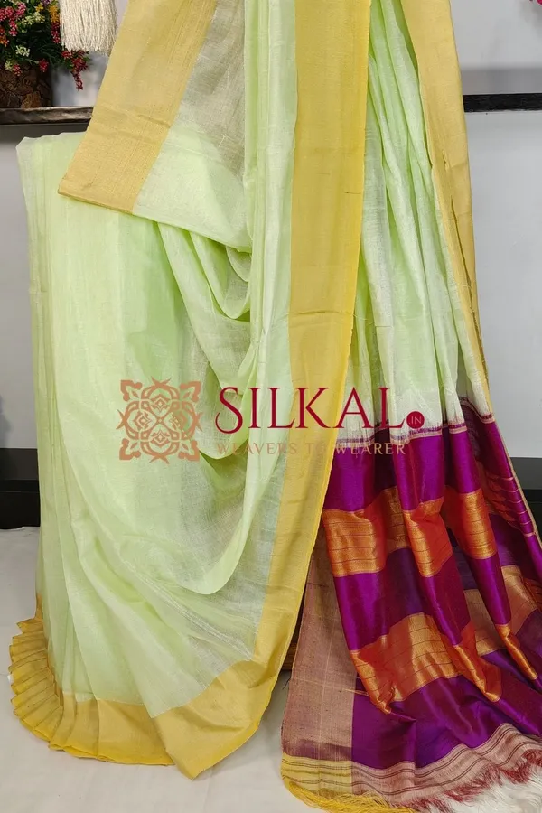 Ilkal_Handloom_Viscose_Silk_Chikki_Paras_Border_Saree_Code-_SKL03833